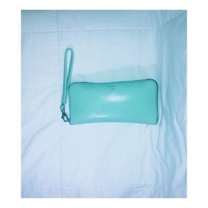 Fossil Leather Zip Around Clutch Wallet Wristlet